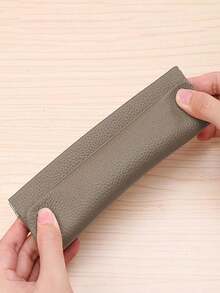 Self-Closing Genuine Cowhide Long Wallet Passport Driver's License Document Holder Earphone Data Cable Storage Cash Storage Bag Cosmetic Bag For Women Wallet Purse Wallet Mini Wallet Travel Essentials Travel Accessories