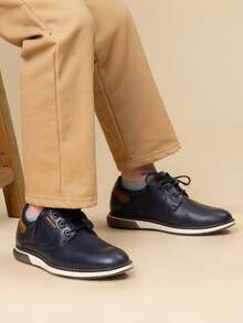 Boy's Casual Oxford Dress Shoes  Comfortable Formal Sneakers For Stylish Uniform Wear - 藍色 - 查看 7