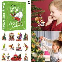 Weihnachtsbaum-Anhänger Mit Weihnachtskalender – Kreativer Weihnachtscountdown (12 Stunden): Überraschungsbox – Grüne Monster-Weihnachtsbaumdekoration - GJ17103-0 - View 4