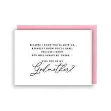 你愿意做我的教母吗？贺卡 - 教母、教父、教母邀请卡 - 彩色 - 查看 9