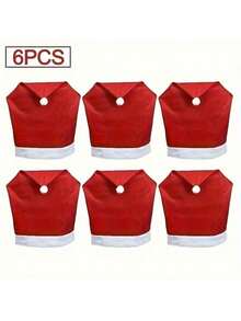 1/4/6/1PC Christmas Chair Back Cover Holiday Dress Christmas Big Hat Printed Non-Woven Christmas Chair Cover, Can Be Used In The Dining Room, Bedroom, Kitchen Outdoor A Variety Of Scenes - Multicolor - View 8