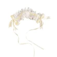 1pc Sweet White Lace Bow Hairbands, French Retro Lolita Hair Accessories For Tea Party Gift Exchange Elegant Court Gothic Lolita Headpieces - TS1000-3[黑色] - 查看 5