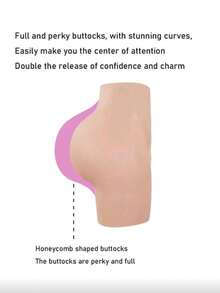 硅胶垫提臀短裤，加厚塑形裤，提升臀部曲线，打造理想臀型 - 杏色 - 查看 3