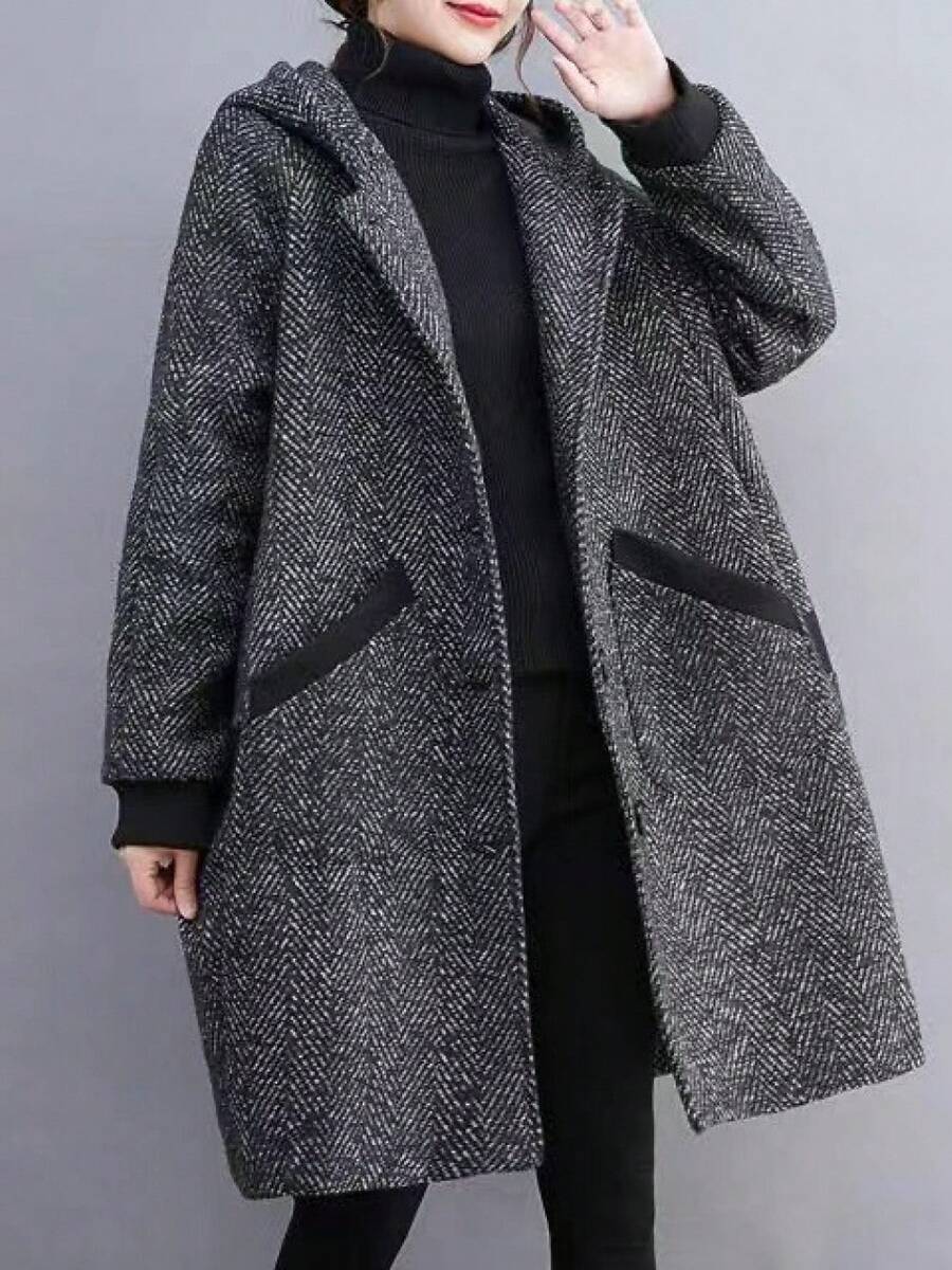 Plus Size Coats - Xám - Xem 1