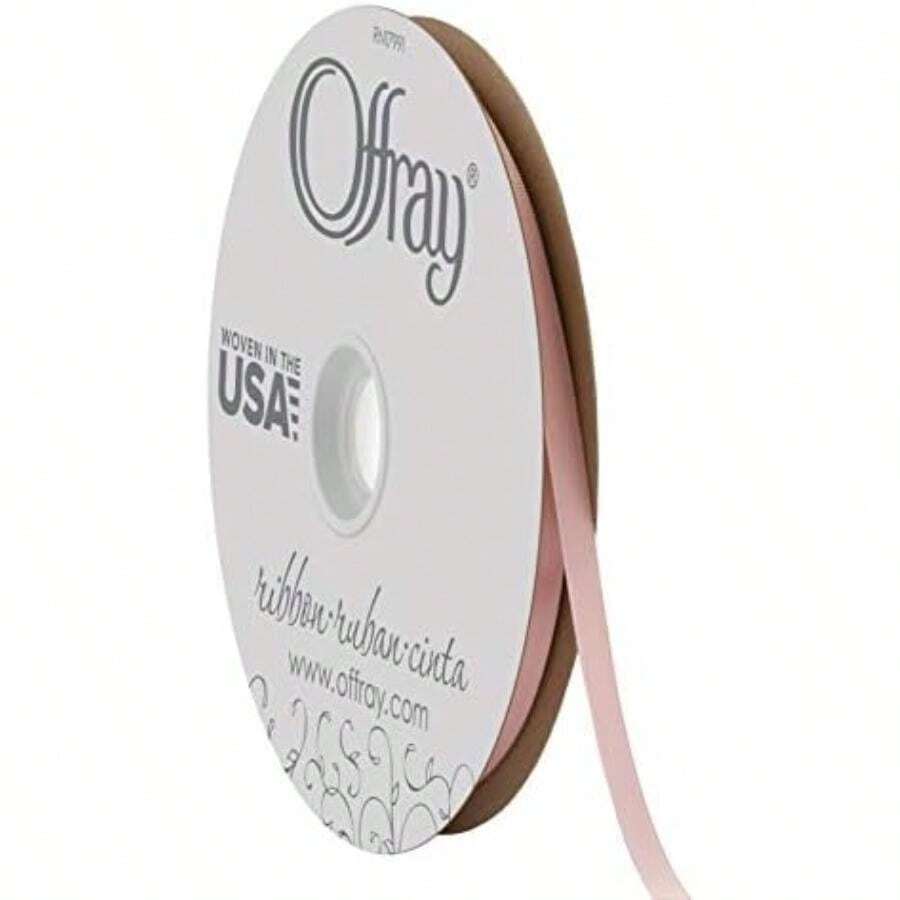 BERWICK Offray Craft Cinta de satén de Doble Cara, 7/20.3 cm de Ancho por 20-Yard Carrete, Blanco Antiguo, Blanco Antiguo, 1-1/2 Inch x 50 Yard, 1(Rosa Blush 100 Yards) - Multicolor - Ver 1