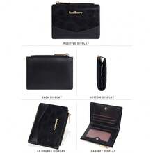1pc Women Short Wallet Fashion Multi-Card Slots Zipper Coin Purse Contrast Color Card Holder For Women Wallet Mini Wallet Purse Wallet Small Wallet Cute Wallet Purses For Woman Wallet For Ladies Wallet - Black - View 7