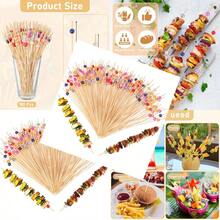 100 Pcs 8 Inch Long Cocktail Picks Fancy Toothpicks For Appetizer Bamboo Cocktail Sticks For Drink Dessert Fruit Barbecue Pearl Skewers For Party Decor Charcuterie Boards Accessories Multi - Multicolor - View 1