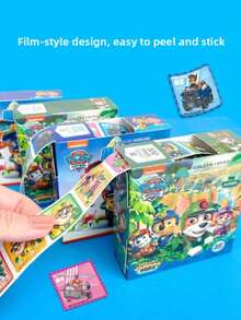 Paw Patrol Fun Roll-And-Paste Shiny Cartoon Laser Kids Stickers - For Kindergartens - Reward Stickers - WAAW Team Stickers - Children's Reward Stickers - Roll-And-Paste Cards - Boys And Girls Cards - Cartoon Sticker Cards - Fun ToysFun Roll-And-Paste Shiny Cartoon Laser Kids Stickers - For Kindergartens - Reward Stickers