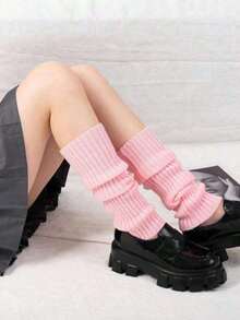 Leg Warmers For Women, Cute Knit Leg Warmer Socks For Dance - 粉色 - 查看 4