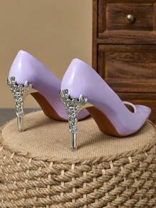 MonaNise Women's Pointed Toe Slip-On Fashion 9cm Thin High Heel Casual Versatile Party Dress Pumps