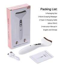 1500mAh Multi-Functional Electric Heating Gua Sha Board Body Massager With Red Sandstone For Face & Eye, High Vibration Facial Lifting & Firming Device - Multicolor - View 12