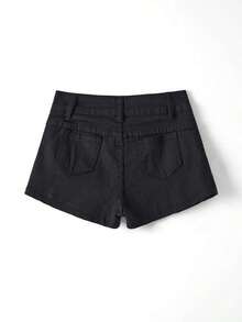 Women Denim Shorts - Black - View 3