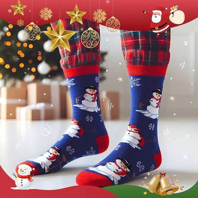 Bebeay Calcetines Navideños Unisex, Calcetines Algodon Transpirables, Calcetines Divertidos para Mujer y Hombre, Christmas Socks De Invierno, Estilos Diferentes, Regalos y Adornos Navideños Ideales