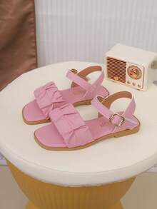 Sandal Anak Modis, Desain Ujung Sandal dengan Hiasan Gesper Logam Musim Panas Terbaru, Sandal Anti Selip Tahan Aus untuk Aktivitas Luar Ruangan, Sandal Pantai Modis & Serbaguna - Berwarna merah muda - View 4