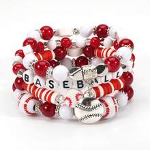 Set de pulseras deportivas de en 2025 para el extranjero - Voleibol, Fútbol, Béisbol, Baloncesto, Diseño con letras en inglés - voleibol - Ver 11