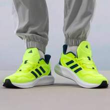 Adidas 男女鞋運動鞋新款輕便網面透氣緩震跑步鞋 - 綠色 - 查看 8