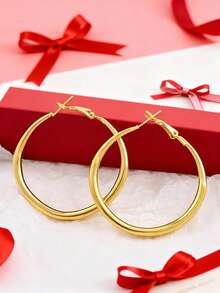 1 Pair Minimalist Exaggerated Large Hoop Earrings, Elegant Children's Earrings - one-size - View 3