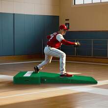 Pitching Mound, Portable Baseball Pitcher's Mound, 77 In IIndoor Outdoor Pitching Practice And Training Equipment, Softball Pitching Aids With Antifade Turf, Pitching Rubber, Carry Handles - One-piece Rectangular T-shaped Shape, 1.5-2m - View 9