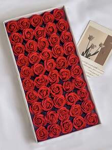 20/50支仿真花，玫瑰瀑布，深红色和彩色玫瑰，逼真假玫瑰，红色玫瑰瀑布，适合DIY婚礼花束、餐桌装饰、派对、婴儿派对、情人节、圣诞树装饰 - 彩色 - 查看 14