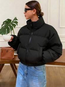 Tween Girls Winter Coats - Black - View 1