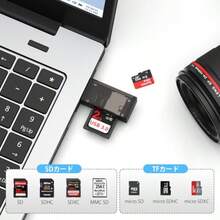 カードリーダー 2-in-1 マイクロsdカードリーダー USB2.0 MicroSD 高速 2TBまで メモリカードリーダー SDXC/SDHC/SD/microSDXC/microSDHC/microSD/UHS-Iカード対応 MacBook Windows PCに適用 - 写真の通り - チェックする 5