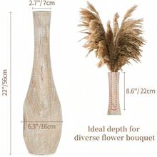 Floor Vase Home Decor: 22 Inch Tall Decorative Wood Vases For Living Room Large Rustic Farmhouse Boho Vase For Dining Table Centerpieces Bedroom Corner Hallway Indoor Office - 預設 - 查看 6