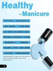 YOKEFELLOW TPO-Free & HEMA-Free 10ml Gel Nail Polish, Light Purple Nails All Seasons Semi Permanent Manicure Nail Gel Polish Soak Off UV LED Nail Art Salon DIY For Women Girls -YM174 - Baby Blue - View 8