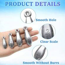 Pesas de pesca con balas para pescar, pesas, plomadas para agua salada, surf, equipo de pesca, surtido de pesca de 1/2 oz 3/4 oz 1 oz 2 oz 3 oz 4 oz - 1 onza-10 piezas - Ver 5