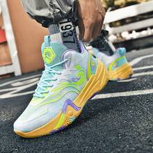 Womens Mens Basketball Shoes Breathable Colorful Volleyball Sneakers With Mesh Upper Non Slip Rubber Indoor Shoe For Youth Adult - 薄荷綠 - 查看 5