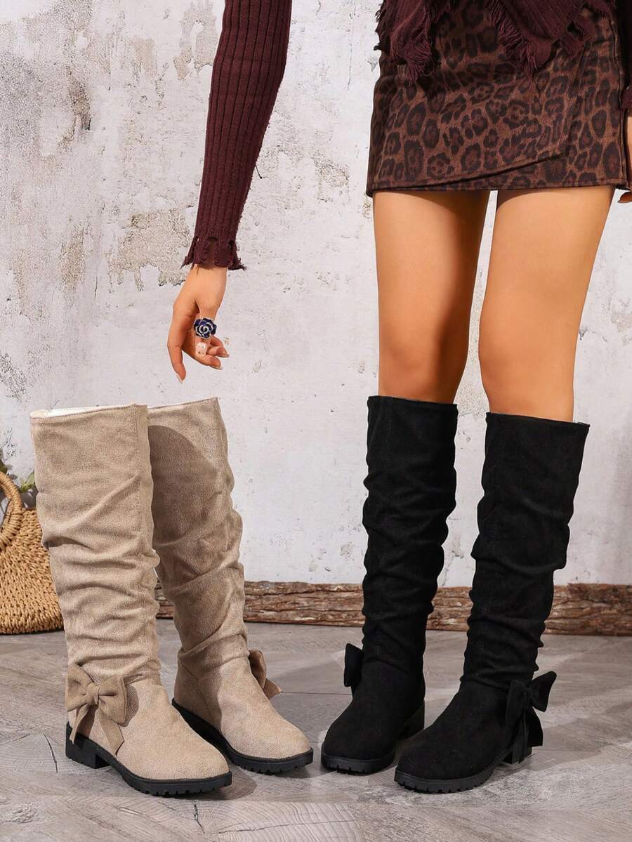 2025 Autumn New Fashion Versatile Wide Tube Boots For Women, Flat Slouchy Boots (Run Small)