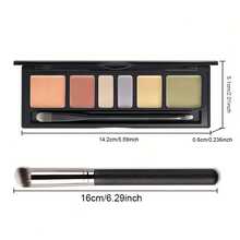 VERONNI Full Coverage Concealer Kit With Brush - 6-Shade Nude Matte Cover Up Palette, Buildable Waterproof & For All Light Beige Types, Under-Eye Corrector, Foundation & Face Makeup For Dark Circles, Blemishes - Nhiều màu - Xem 4