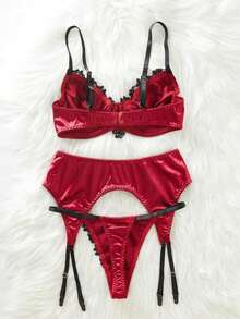 weiweihu Ladies Eyelash Lace Satin Retro Palace, Exquisite Sexy, Charming Sexy Style Steel Ring Thin Cup Comfortable Underwear Set,Lingerie For Women ,Lingerie Set,Lingerie,Sexy Underwear,Sexy Christmas Lingerie,Sexy Christmas Outfit,Sexy Dress,Sexy Christmas,Lingerie Set>Sexy,Lencería Para Mujer,Lencería Para Mujer,Ropa Interior Para Mujeres,Corset De Mujer - Màu Đỏ Sâu - Xem 2