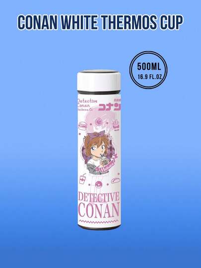 Detective Conan Haibara Ai 316 Stainless Steel Insulated Cup (500ML) – Pink-Themed Anime Tumbler With Haibara Ai Print & Food Pattern Decor, Long-Lasting Heat/Cold Retention, Perfect For Conan Fans/Teens Daily Hydration (School/Office/Leisure Outings Use), Cute Mystery Anime Collectible, Ideal Gift For Haibara Ai Fans (Great For Birthdays/Anime Merch Exchanges/Back-To-School)
