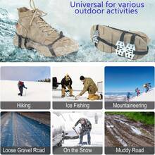 Heavy-Duty 24-Tooth Anti-Slip Ice Cleats With Adjustable Traction System - Suitable For Grip On Snow And Ice, Winter Anti-Slip Spikes, Strong Load-Bearing Capacity - Black/Gray (Compatible With Sneakers, Boots, Crampons), Ice Anti-Slip Spikes, Boot Ice Cleats, Snow Boot Spikes, Winter Boot Spikes, Anti-Slip Ice Cleats, Snow Anti-Slip Spikes