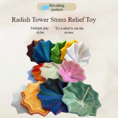 1pc 3D Printed Star Folding Polygon Puzzle Stress Relief Toy, Spiral Carrot Tower Craft Decor, Travel Gift - Valentine's Day, Christmas, Mother's Day Gift, Minimalist Design