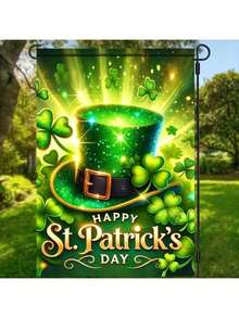 Shamrock Leprechaun Hat St Patrick's Day Garden Flag - Premium Polyester Outdoor Decor, No Flagpole Required High-Definition Print Banner, Multipurpose For Festive Parties, Lawn, Porch & Home Decoration, Four Seasons Usable For Event Planners & Home Enthusiasts - Nhiều màu - Xem 8