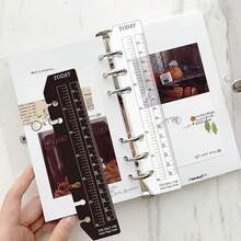 Black/Clear Plastic Bookmark Pouch With Page Finder And Ruler, Fits A6 Size 6-Ring Binder Notebook,Rulers - Multicolor - View 3