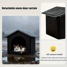 全天候户外保暖猫狗屋，封闭式户外宠物庇护所 - 结构坚固，材质耐用，可折叠易组装，适用于户外流浪狗、猫、兔子等宠物 - 冬季雨雪天气的理想防护选择 - 均碼 - 查看 9