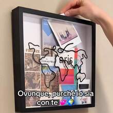 旅行票据 门票 收纳相框 旅行记录相框明信片收藏纪念相框和储蓄罐情侣纪念相框 - 正方形,直径22cm,外径(厚さ4.5cm) - チェックする 4