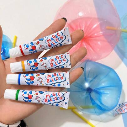 1/5/10 adet 4 Renkli Klasik Plastik Baloncuk, Okula Dönüş Partisi İçin Esnek Baloncuklar, Pipetle Şişirilebilir, Tatil Temalı Yaratıcı Balonlar, Şaka Partisi, Okula Dönüş Tatil Kutlama Partisi Piñata Dolgu Hediyeleri (Rastgele Renk)