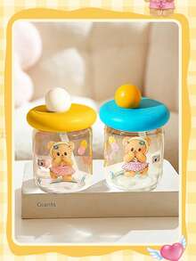 Cốc thủy tinh Butterbear Ball màu xanh lá cây 400ml, hình in Butterbear đáng yêu, chất liệu thủy tinh chống rò rỉ khi lật ngược, decal chịu nhiệt độ cao, bền màu, hoàn hảo để sử dụng hàng ngày cho tiệc trà chiều ngoài trời, lý tưởng cho người hâm mộ Butterbear, người yêu thích phim hoạt hình, người đam mê đồ uống, món quà đáng yêu cho người yêu - Xem 9