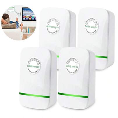 Juego De 4 Adaptadores Domésticos De Ahorro Energético, Enchufe Estabilizador De Voltaje De Ahorro Energético, 90-240 V, Enchufe Inteligente De Ahorro Energético, Equipo Para Oficina En Casa