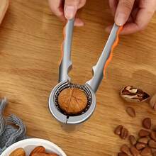 1pc Heavy Duty Nut Cracker, Suitable For Walnuts, Pecans, Chestnuts, Hazelnuts, Brazil Nuts And More. Durable Metal Shelling Tool With Funnel Clamp, Essential Kitchen Gadget For Easy Nut Shelling. - Multicolor - View 8