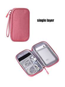 1pc Creative New Fashion Cute Minimalist Large Capacity Digital Storage Bag, Thickened Waterproof Shock-Resistant Electronic Accessories Organizer Bag, Multi-Functional Pouch, Makeup Bag, Coin Purse, Compact And Portable, Can Store Phone, Power Bank, Charger, External Hard Drive, USB, Cables, Earphones, And More, Suitable For Travel, Business Trip, Office, Meeting Room, Study Room, Library, Hiking, Vacation, Outdoor, Student Dorm Essential - Multicolor - View 12