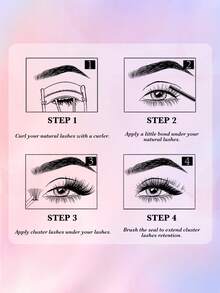 ARTSTAR 4排簇状假睫毛嫁接 30D/40D/50D/60D 自然款单根假睫毛 手工制作睫毛束 - D - 查看 6