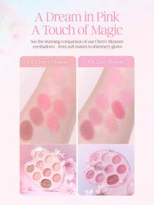 Dasique 9-Color Eyeshadow Palette, Long-Lasting Pigmentation, Easy To Apply, Smooth Blendability, Vegan Formula, Cruelty-Free, Perfect For Festive Rose Girl Charm, Christmas Gift For Women, Fashionable Makeup Brand, Back To School Makeup, Halloween Makeup - #30 Cherry Blossom - 查看 4