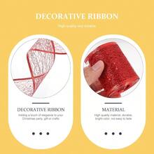 QY- Cinta Decorativa Roja De Malla Brillante Malla De Poliéster Roja 6.3cm 6m Para Manualidades Embalaje De Regalo DecoracióN De Fiestas Y NavideñOs -6194 - Rojo - Ver 4