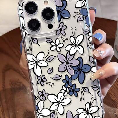 1 Ốp lưng điện thoại TPU trong suốt chống sốc, chống rơi, chống vân tay, tương thích với iPhone 16/16Pro/16Plus/15/15ProMax/15Pro/11/12/13/14ProMax/11Pro/11ProMax/12Pro/12ProMax/13Pro/13ProMax/14Pro/14ProMax, Ốp mềm, thời trang & sáng tạo