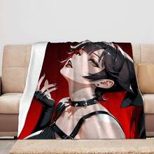 Flannel Throw Blanket Takao Dark Allure Gothic Fashion Azur Lane Anime Blankets For Couch,Sofa,Bed,Soft Lightweight Plush Cozy Throws Perfect Gift Idea - 白色 - 查看 1