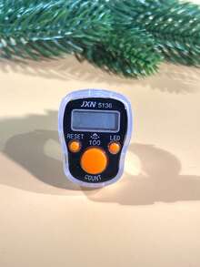 1个便捷电子计数器，带LED灯，透明边缘设计，带闪光灯，百位提醒，教育计数设备，圆形计数器，圣诞节、万圣节、感恩节、游戏礼物 - 彩色 - 查看 25